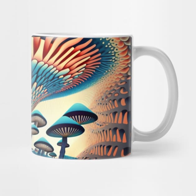 Trippy Melting Mushroom Pattern by Winningraphics